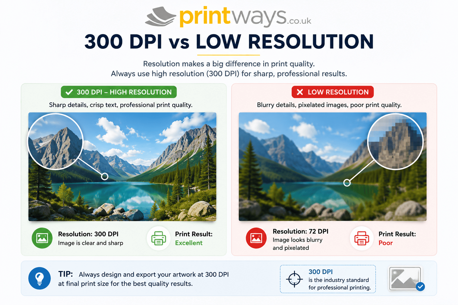 300 DPI vs Low Resolution Comparison