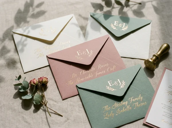 Luxury C6 printed envelopes for wedding invitations and greeting cards